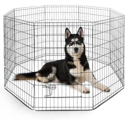 Dog Metal Playpen 48 Inch 8 Panel Pet PenSafe & Secure For Pets from B&Q