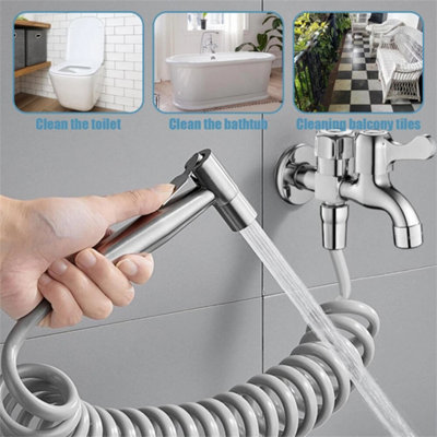 Handheld Bidet Toilet Sprayer SetStainless Steel,kit With 2M Hose from B&Q