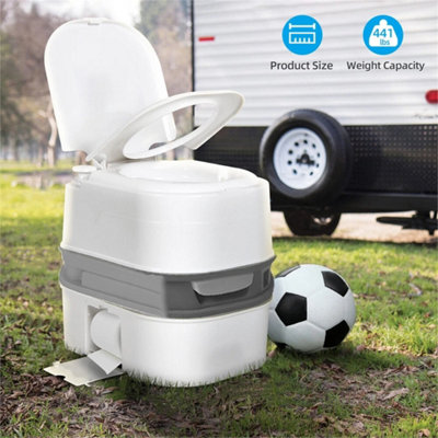  - 24L Portable Toilet Flushing Chemical Toilet Potty Camping Caravan Easy To Clear