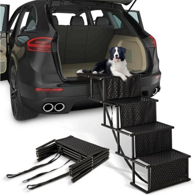  - 4 Stairs Folding Dog Ramp Steps Car Boot Access Ladder For Pet Dog Cat Portable