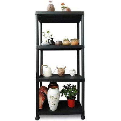  - 4 Tier Heavy Duty Racking Shelf Garage Shelving Storage Plastic Unit Organiser