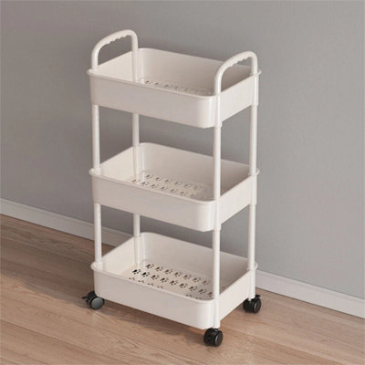  - 3 Tier Storage Trolley Cart On Wheels Kitchen Bathroom Laundry Rolling Rack