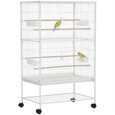 Large Bird Cage Budgie Cage For Finch Canaries Parrot With Stand White from B&Q