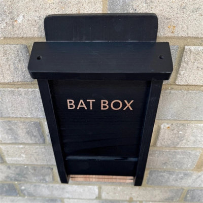 Black Wooden Bat House Box For Roosting Nesting Nest Habitat from B&Q