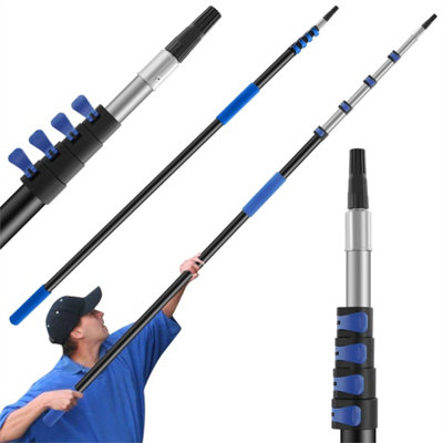 6-24Ft Multi-Purpose Telescopic Pole For Window Cleaning Gutter Cleaning Duster from B&Q