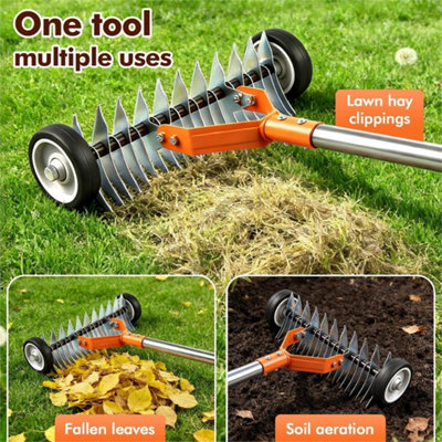 Lawn Aerator Scarifier Effective Manual Lawn Grass Soil Aeration Garden Tool from B&Q