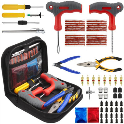 Tyre Puncture Repair Tool Kit Motorcycle Car Van Emergency Tubeless Tire Plug