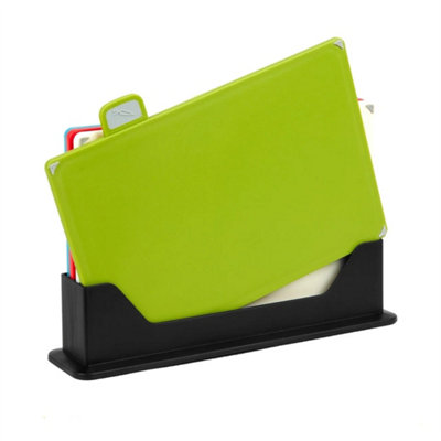 4Pcs Chopping Board Set Non-Slip Index Cutting Boards With Stand from B&Q