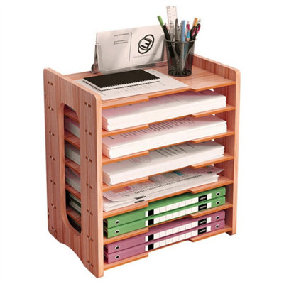  - 7 Layers Desktop File Holder A4 Paper Letter Tray Office Document Rack Storage Organizer