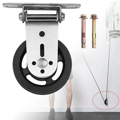Wall-Mounted Gym Home Rotating Silent Pulley Diy Fitness Lat Lift Cable System from B&Q