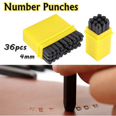 36Pcs Number Letter Metal Punch Set 4mm Alphabet Mark Steel Stamp Craft Tool from B&Q