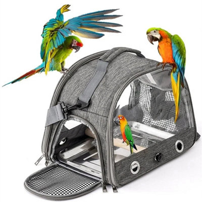 Birds Parrot Carrier Backpack Pet Breathable Travel Bags Backpack Cage Portable from B&Q