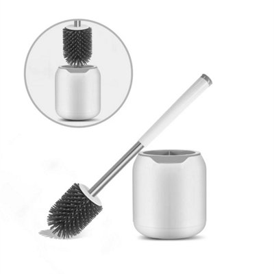 Soft Silicone Bristle Toilet Brush & Holder Bathroom Wc Set Cleaning Brush New from B&Q