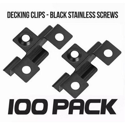 100Pcs Composite Decking 3mm Hidden Fixing Fasteners Stainless Clips+Screw from B&Q