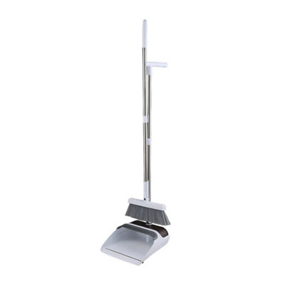 Long Handled Dustpan And Brush Set Strong Metal Handle Dust Pan & Broom Sweeper from B&Q