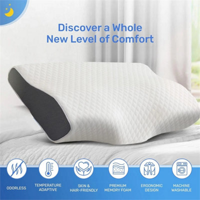 Memory Foam Pillow Orthopedic Sleeping Pillow Neck Pillow For Neck Pain Relief from B&Q