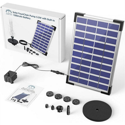 5W Solar Fountain Pump Backup Solar Floating Water Fountain Pump With 6 Nozzles from B&Q