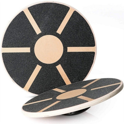 Wooden Non-Slip Wobble Board Balance Training Exercise Rehabilitation Fitness from B&Q