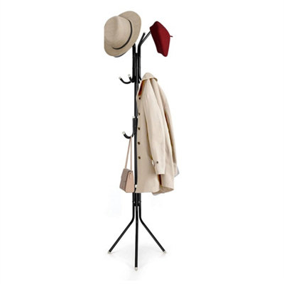  - 12 Hooks Coat Stand Coat Hat Jacket Umbrella Floor Standing Rack Clothes Hanger