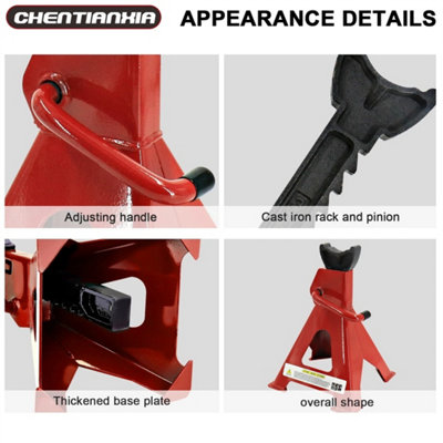 2Pack 3 Ton Capacity Axle Stands Lifting Stand Heavy Duty Car Caravan Floor Jack from B&Q