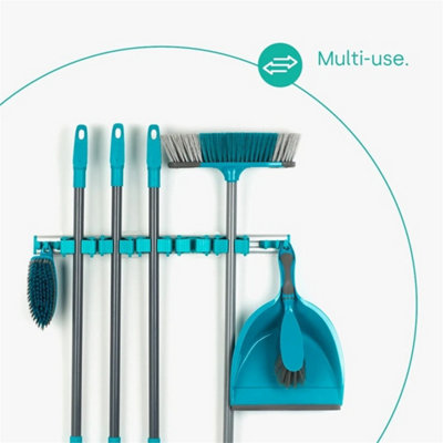  - 5X Mop Broom Holder Self Adhesive Mop Grip Holders Wall Mounted Broom Hanger