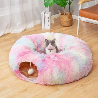 Rainbow  Interactive Foldable Cat Tunnel Pet Hides Puppy Tube Kitten Play Toy Fun from B&Q