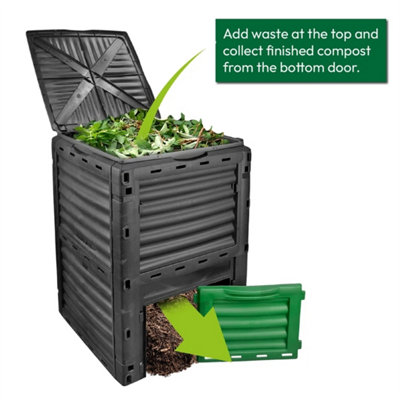 300L Litre Xl Garden Compost Bin Organic Waste Composter Converter Gardening from B&Q