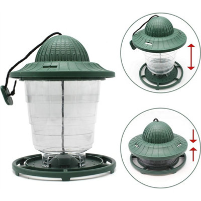 Hanging Lantern Bird Seed & Nut Feeder Wild Bird Plastic Seed Station Foldable from B&Q