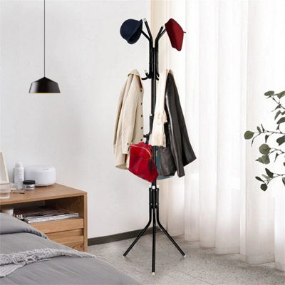  - 14 Hooks Coat Stand Coat Hat Jacket Umbrella Floor Standing Rack Clothes Hanger