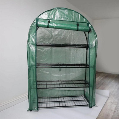 4 Tier Greenhouse Outdoor Garden Plants Grow Green House With Pvc Cover from B&Q