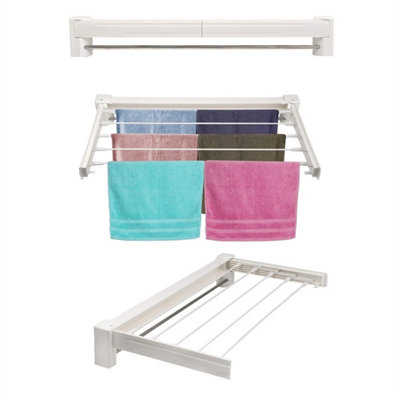 Wall Mounted 70Cm Airer Towel Drying Rack Extendable Fold Clothes Dryer from B&Q