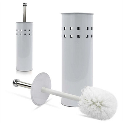 White 3 Litre Bathroom Pedal Rubbish Waste Bin And Toilet Brush Holder Set from B&Q