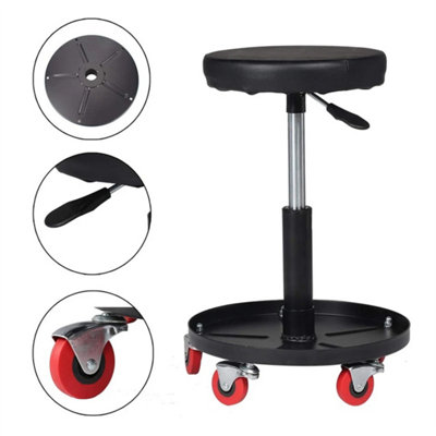 Height Adjustable Mechanics Workshop Stool Garage Seat Padded Swivel Chair from B&Q