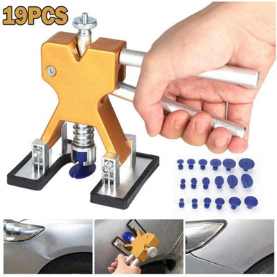 19Pcs Car Paintless Dent Removal Kit Dent Puller Lifter Repair Hail Tabs Set from B&Q