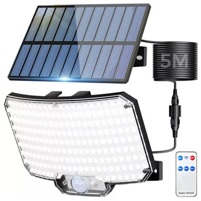 Solar Power Led Wall Light Security Outdoor Garden Flood Lamp Pir Motion Sensor from B&Q