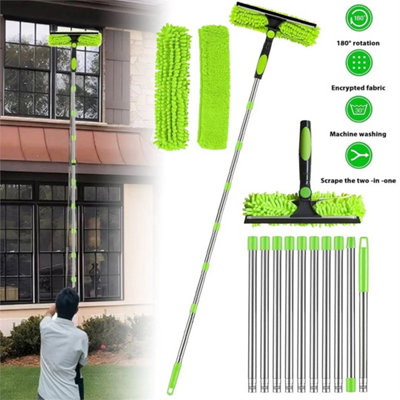 4.5M Long Reach Window Squeegee W/ Telescoping Extension Pole 2In1 Cleaning Tool from B&Q