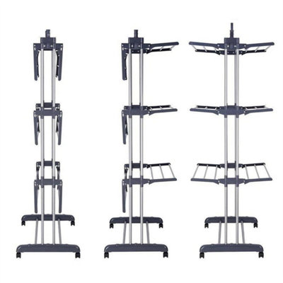  - 4 Tier Foldable Clothes Airer Rack Indoor Outdoor Dryer Laundry Dry Rail Hanger