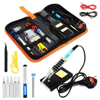 60W Soldering Iron Kit Electronics Welding Irons Solder Tools Adjustable Temp from B&Q