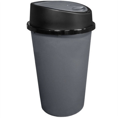 Grey Kitchen Bin Touch Top Bin Dustbin Rubbish Bin Kitchen Home Plastic 50L from B&Q