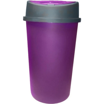 Purple Kitchen Bin Touch Top Bin Dustbin Rubbish Bin Kitchen Home Plastic 50L from B&Q