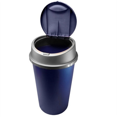 Navy Blue Kitchen Bin Touch Top Bin Dustbin Rubbish Bin Kitchen Home Plastic 50L from B&Q
