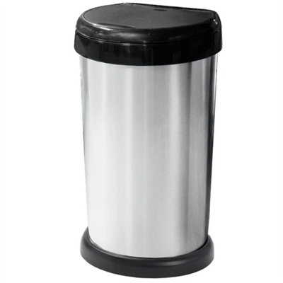 42L Moda Silver Touch Top Kitchen Bin Waste Rubbish Recycle BinMetal Effect from B&Q