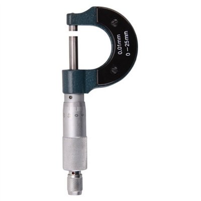 Outside Micrometer 0-25mm(0.01mm Graduations) Metric External Caliper from B&Q