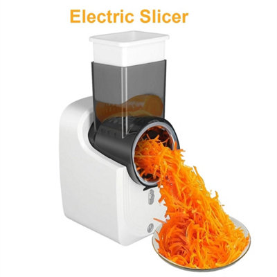 White New Electric Salad Slicer Fruit Cutter Vegetable Cheese Grater Chopper Maker from B&Q
