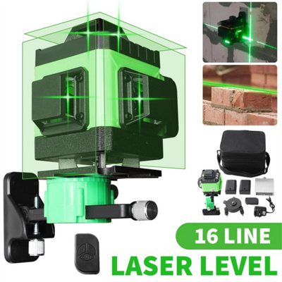 4D 16Line Laser Level Self-Levelin Cross Line Green Beam Laser Level from B&Q