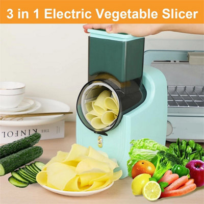 Green New Electric Salad Slicer Fruit Cutter Vegetable Cheese Grater Chopper Maker from B&Q