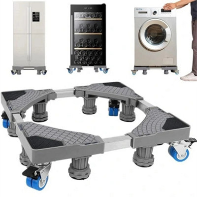 Adjustable Appliance Dolly Cart With 4 Wheels Refrigerator Mover Mobile Base from B&Q