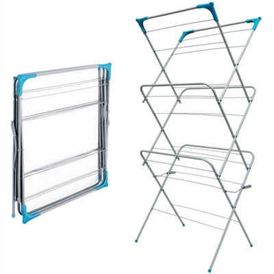  - 3 Tier Clothes Dryer Airer Foldable Laundry Rack Washing Line Drying Horse 14M