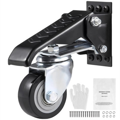 Workbench Casters Kit Heavy Duty Retractable Wheels 165 Lbs Load Set Of 4 from B&Q