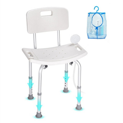 Shower Chair Bath Bench Tub Stool With Back For Elderly Adjustable Height 350Lbs from B&Q